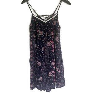 Hem & Thread Boutique Boho Handkerchief Strappy Paisley Floral Dress Size Small